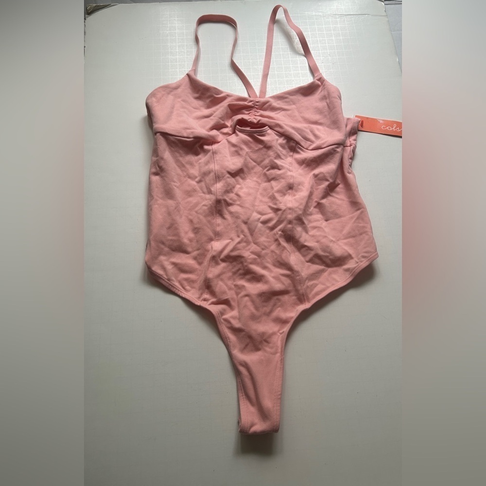 Colsie Women's Balletcore Pink Thong Bodysuit - S NWT